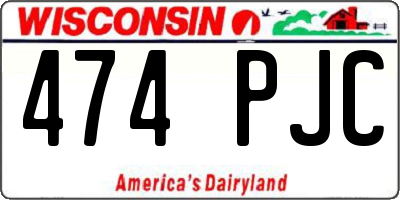 WI license plate 474PJC