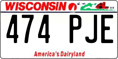 WI license plate 474PJE