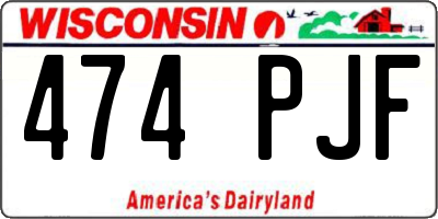 WI license plate 474PJF