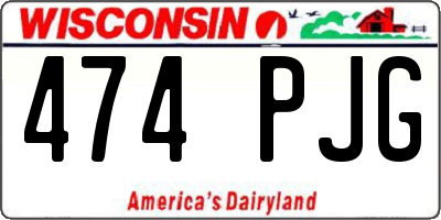 WI license plate 474PJG
