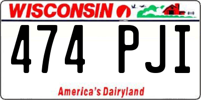 WI license plate 474PJI