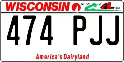 WI license plate 474PJJ