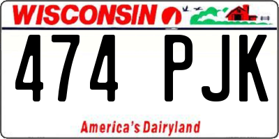 WI license plate 474PJK
