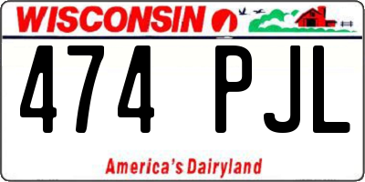 WI license plate 474PJL