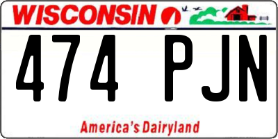 WI license plate 474PJN
