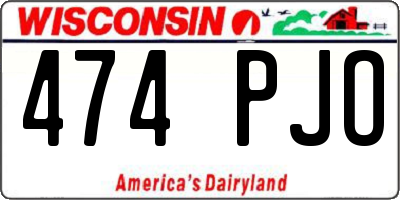 WI license plate 474PJO