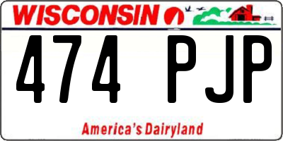 WI license plate 474PJP