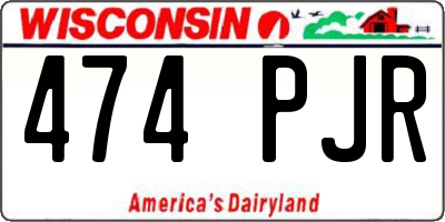 WI license plate 474PJR