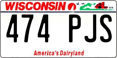 WI license plate 474PJS