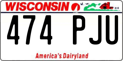 WI license plate 474PJU
