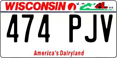 WI license plate 474PJV