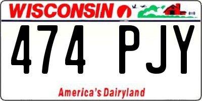 WI license plate 474PJY