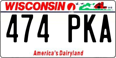 WI license plate 474PKA