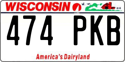 WI license plate 474PKB
