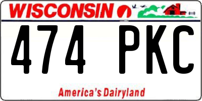 WI license plate 474PKC