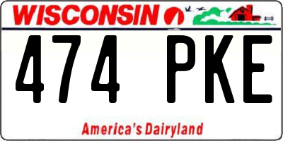 WI license plate 474PKE