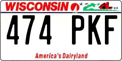 WI license plate 474PKF