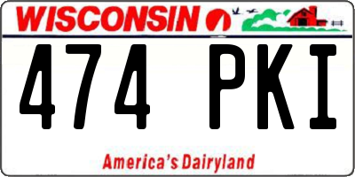 WI license plate 474PKI