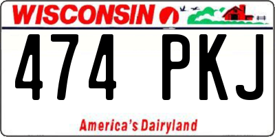 WI license plate 474PKJ