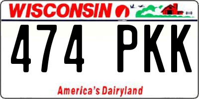 WI license plate 474PKK