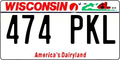 WI license plate 474PKL