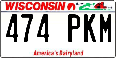 WI license plate 474PKM