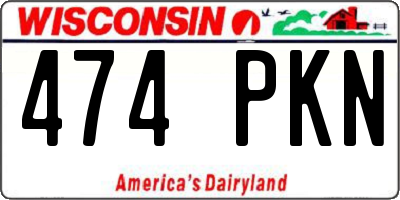 WI license plate 474PKN