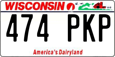 WI license plate 474PKP