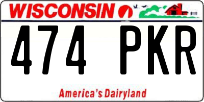 WI license plate 474PKR