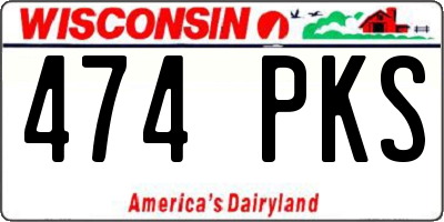 WI license plate 474PKS
