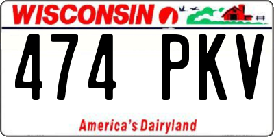 WI license plate 474PKV