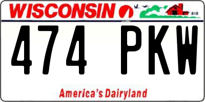 WI license plate 474PKW
