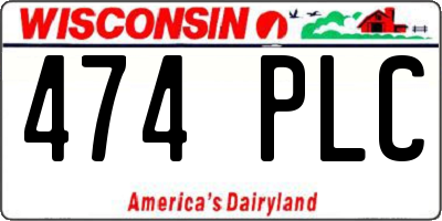 WI license plate 474PLC