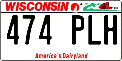 WI license plate 474PLH