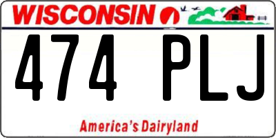 WI license plate 474PLJ