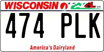 WI license plate 474PLK