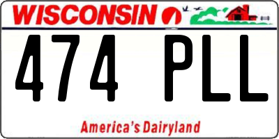 WI license plate 474PLL