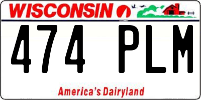 WI license plate 474PLM