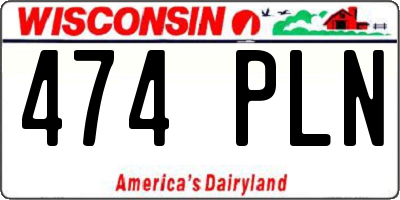WI license plate 474PLN