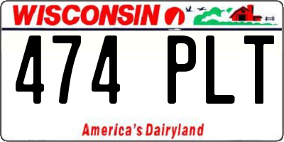 WI license plate 474PLT