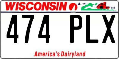 WI license plate 474PLX