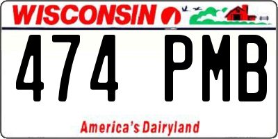 WI license plate 474PMB