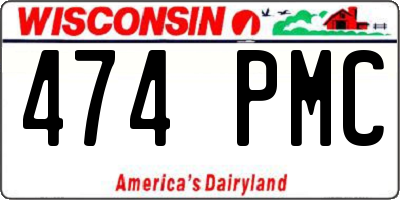 WI license plate 474PMC