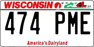 WI license plate 474PME