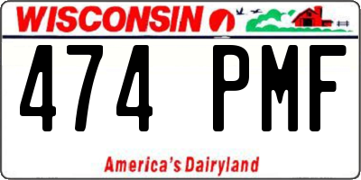 WI license plate 474PMF