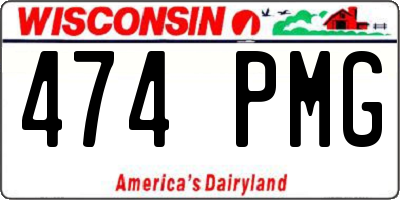 WI license plate 474PMG