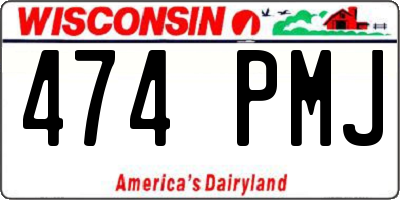 WI license plate 474PMJ