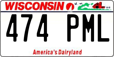 WI license plate 474PML