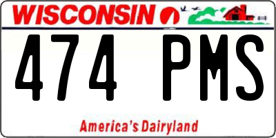 WI license plate 474PMS