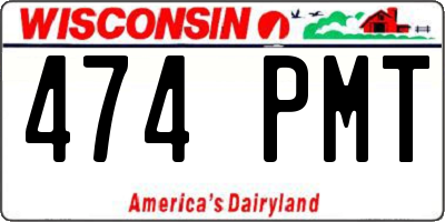 WI license plate 474PMT